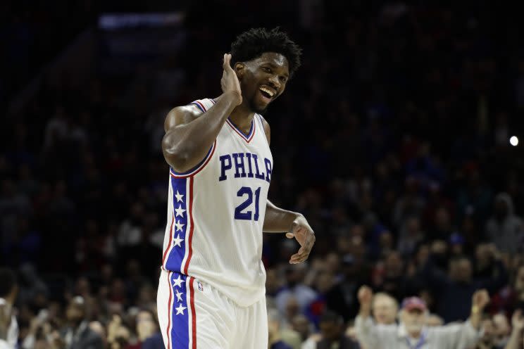 Joel Embiid and the Sixers have heard a lot of cheers lately. (AP)