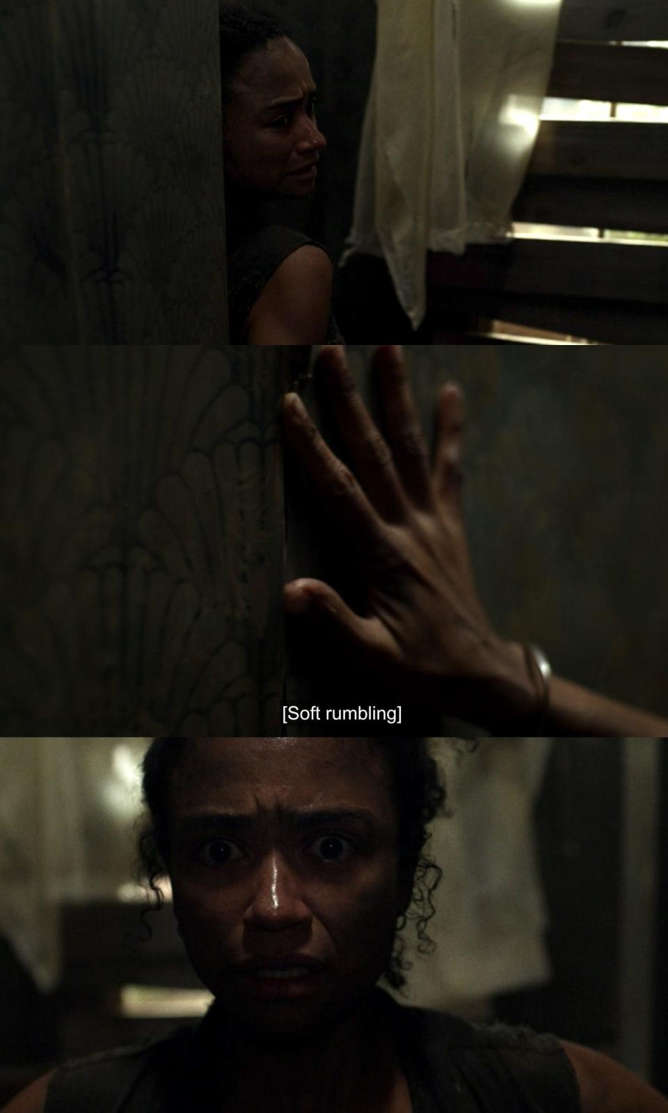 TWD 1106 Lauren Ridloff hallway scene