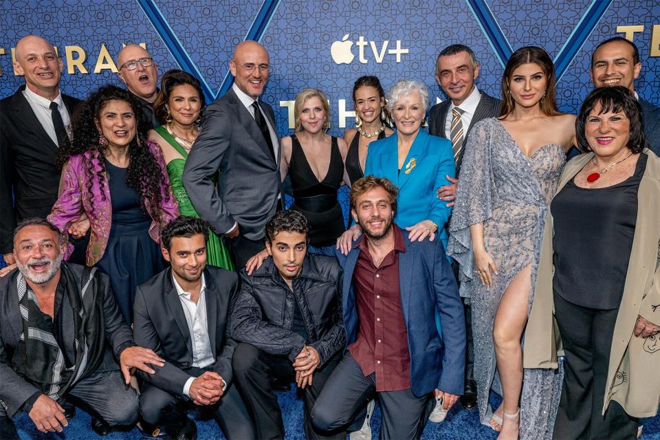 Salon Aranya, Moshe Zonder, Behi Djanati Atai, Shila Ommi, Vassilis Koukalani, Arash Marand, Daniel Syrkin, Dana Eden, Shervin Alenabi, Omri Shenhar, Niv Sultan, Glenn Close, Shaun Toub, Elnaaz Norouzi and Shula Spiegel attend Apple TV+'s "Tehran" Season 2 Premiere at The Robin Williams Center on May 04, 2022 in New York City