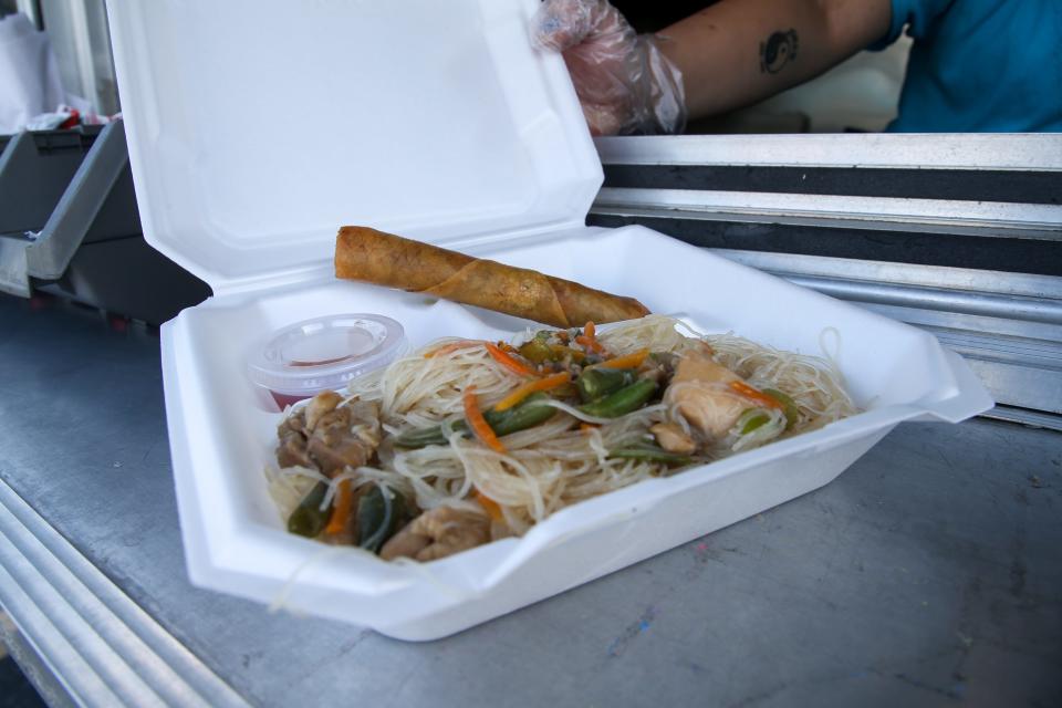 The chicken pancit from local food truck Nanay's Kitchenette at the inaugural Shoreline Food Truck Festival on Saturday, Feb. 25, 2023.
