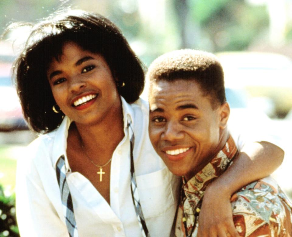 Nia with her arm around Cuba Gooding, Jr. in Boyz n' the Hood