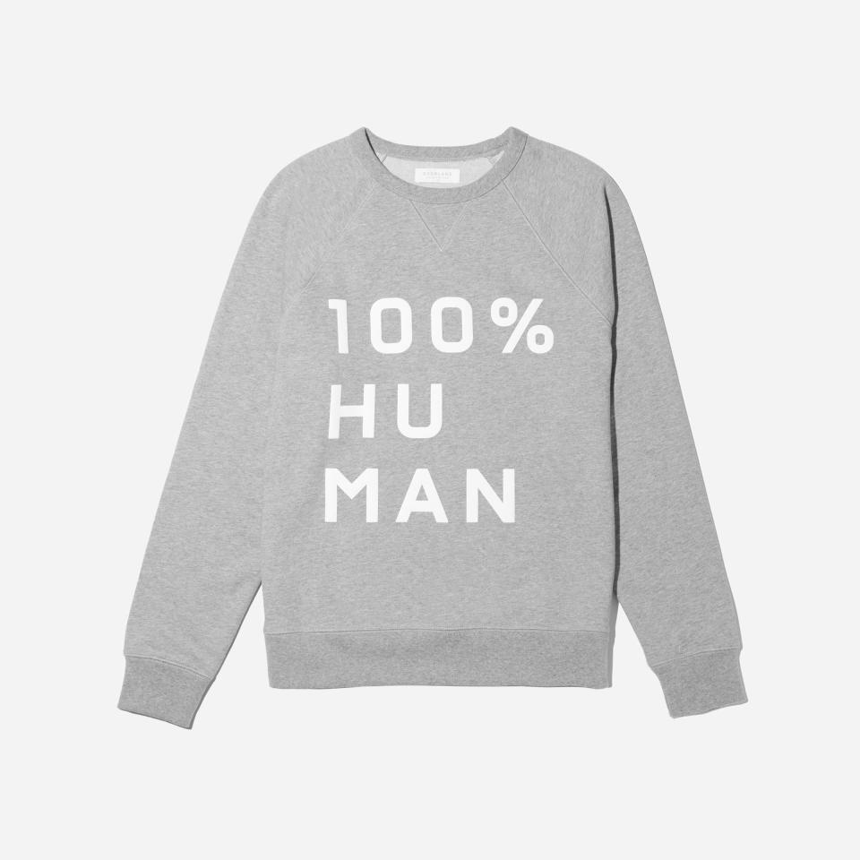 The 100% Human Unisex French Terry Sweatshirt in Large Print - Heather Grey