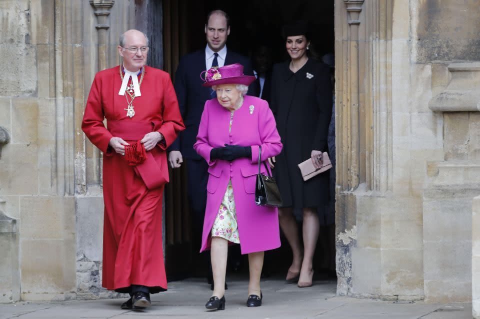 The Queen held her annual Easter church service at St George's Chapel. Photo: Getty Images