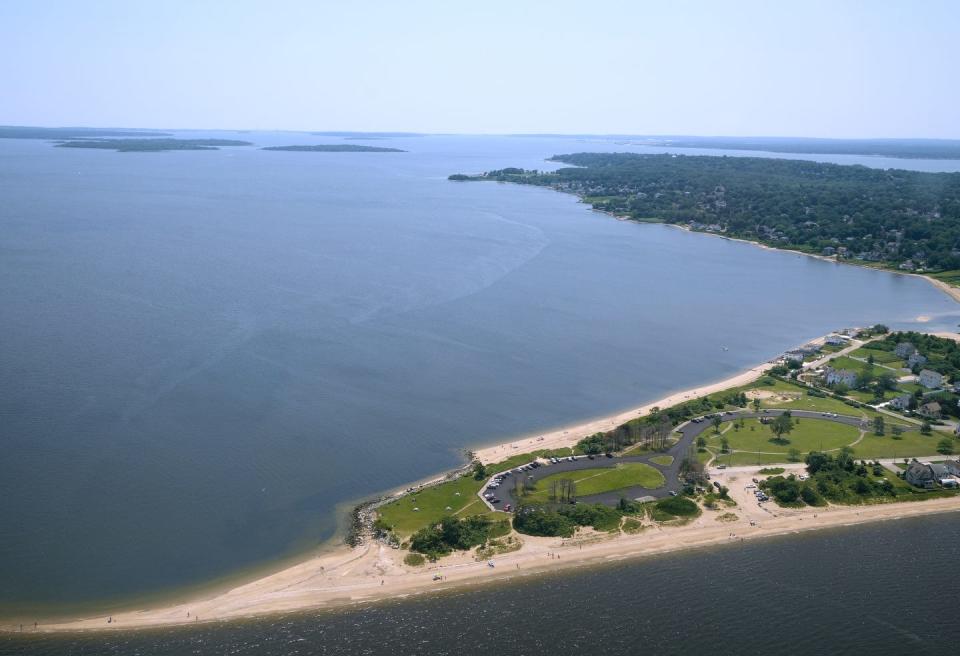 An aerial view of Conimicut Point Park in Warwick.