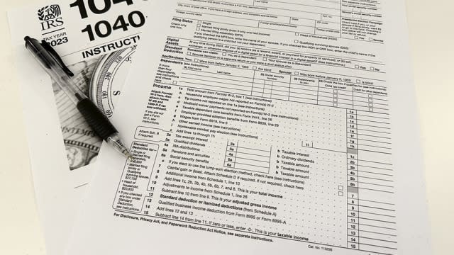 IRS 1040 form.