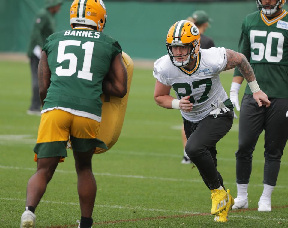 Green Bay Packers tight end Jace Sternberger (87) during the second day of organized team activities.