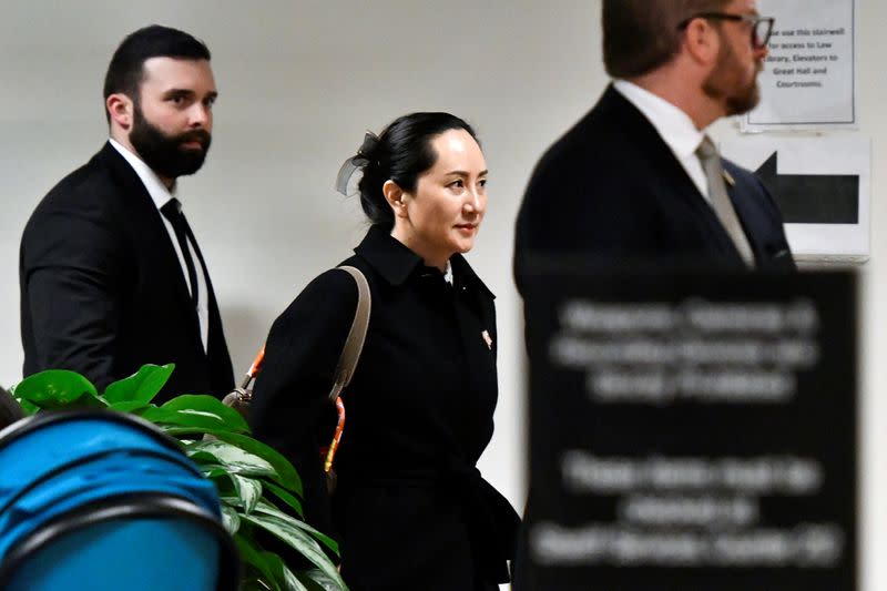 Huawei Chief Financial Officer Meng Wanzhou leaves B.C. Supreme Court following her extradition hearing in Vancouver