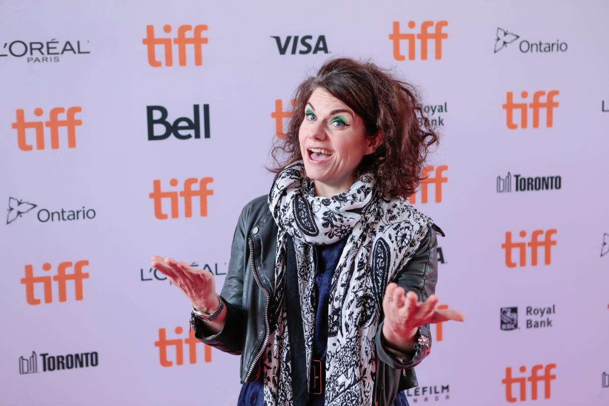 Writer, Caitlin Moran on the red carpet in Toronto for the gala presentation of the film 'How to build a girl' at the Ryerson Theatre Toronto. for the Toronto International Film Festival.