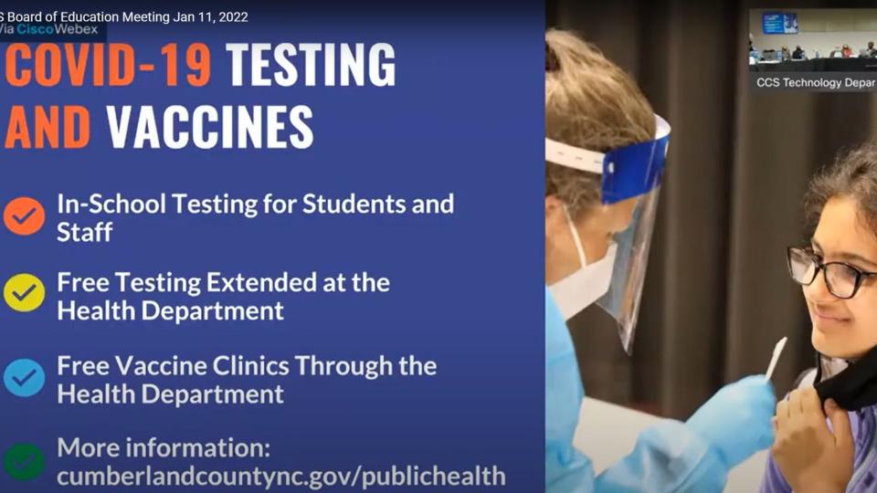 Cumberland County Schools Superintendent Marvin Connelly Jr. talked to the Board of Education at its meeting Tuesday about efforts to keep students safe while attending classes in-person. The meeting was broadcast on the school system's YouTube page.