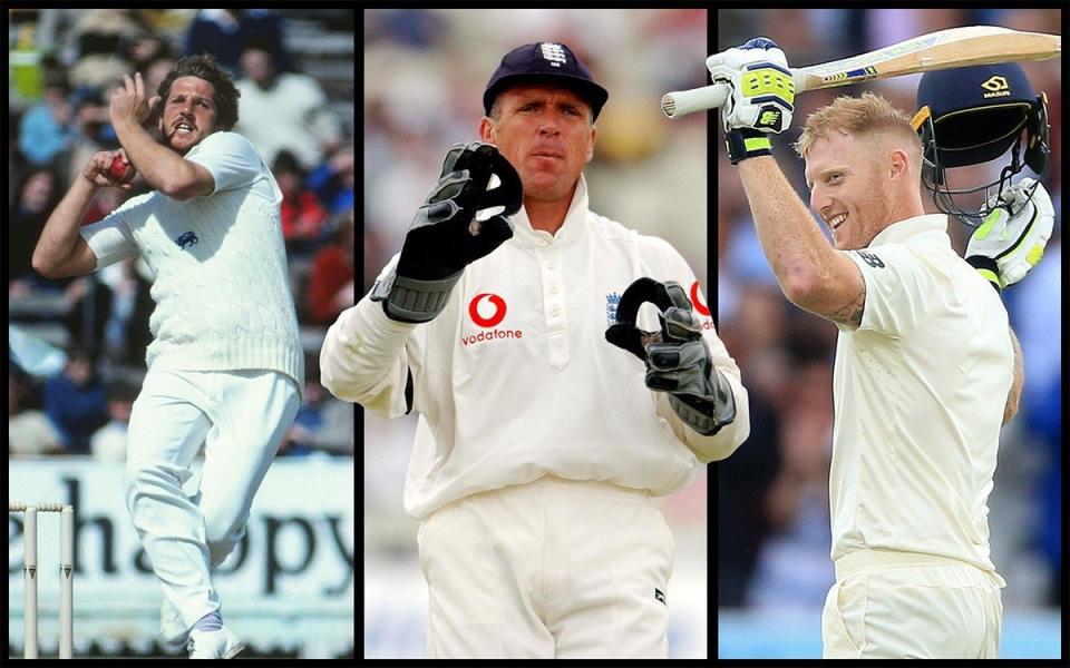 Ian Botham, Alec Stewart and Ben Stokes pictured alongside each other - The ultimate England Test team: your chance to pick the allrounder and wicketkeeper