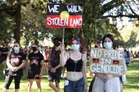 Protesters gather on Australia Day in Sydney