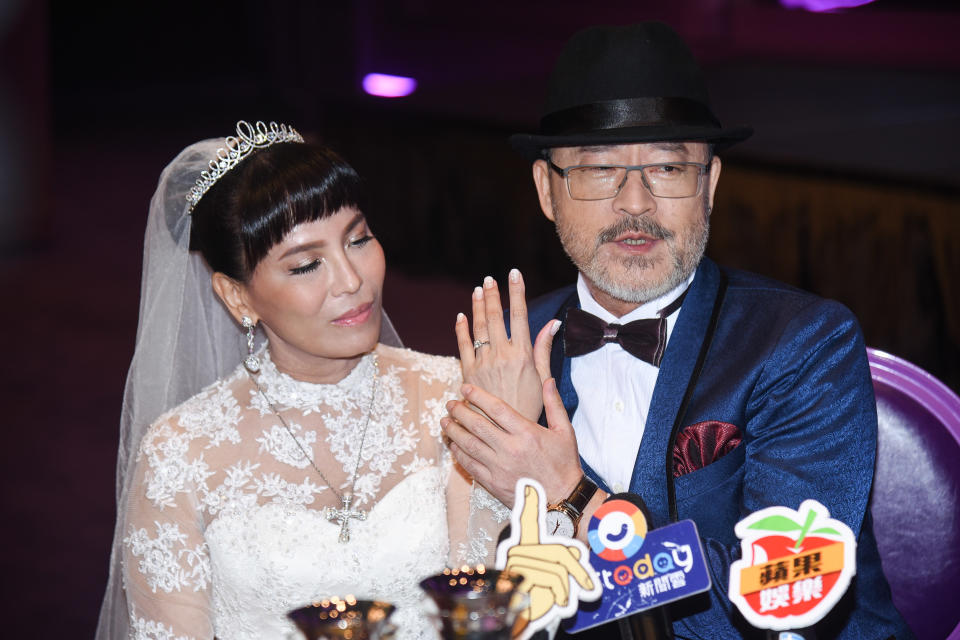 演員班鐵翔與老婆Celine 61歲大婚。（圖／記者陳明安攝，2018.11.10）