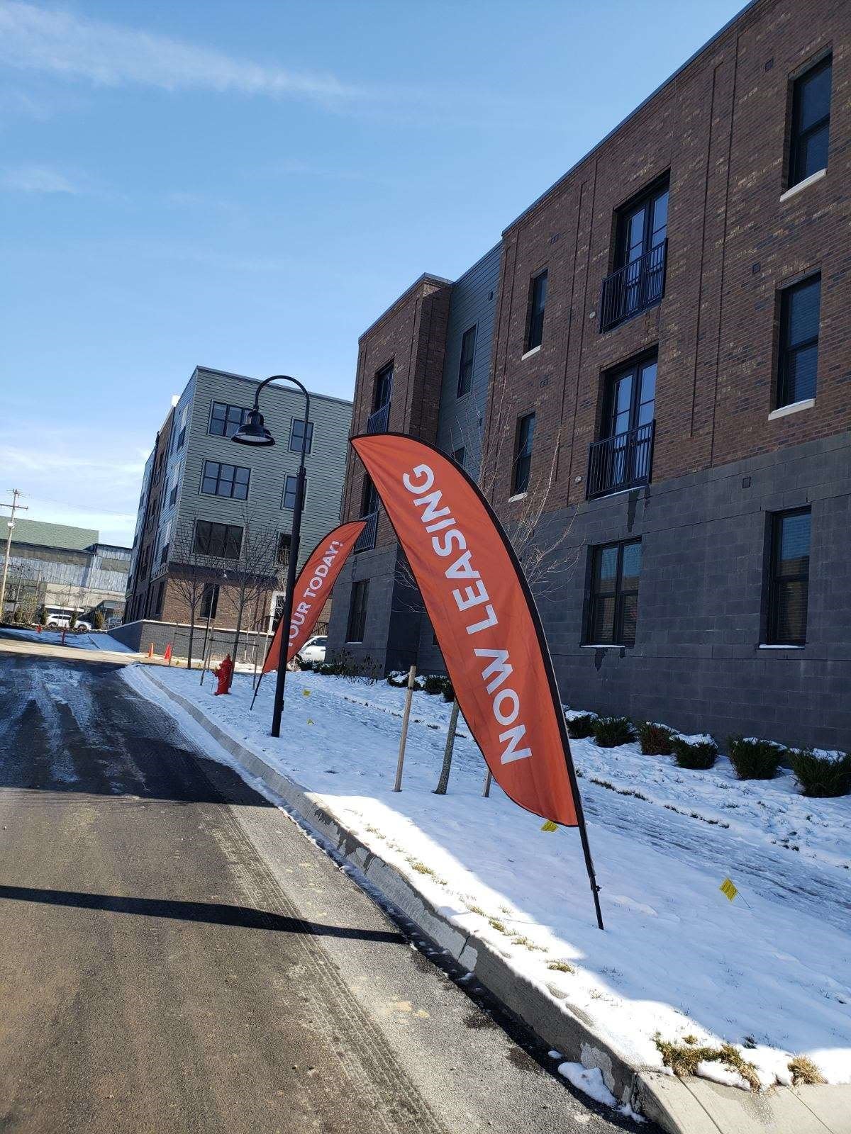 Now leasing signs are up outside the Stella Apartments in Italian Village on Monday. Rents in Columbus have been among the fastest growing in the country.