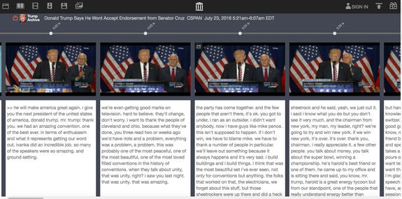 A Trump speech catalogued by the Internet Archive.