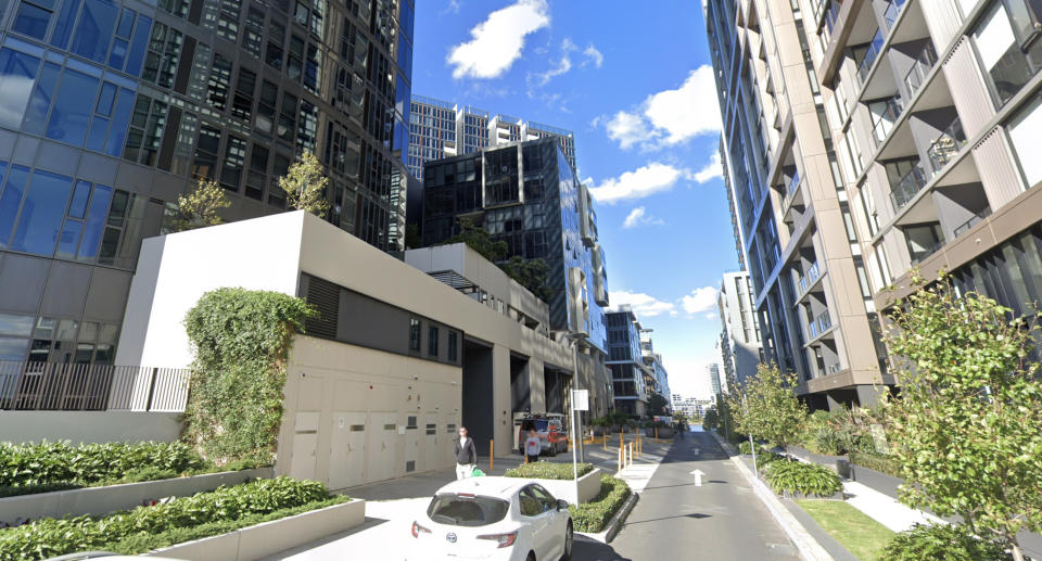 The apartment on Half Street, which had its windows smashed in, is surrounded by high rise buildings. Source: Google Maps