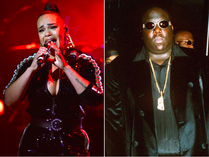 Faith Evans and Notorious BIG: Getty/Rex