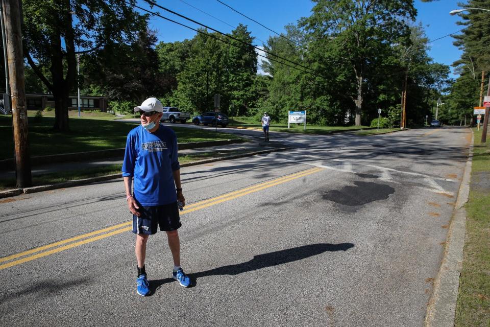 In 2020, Hopedale running coach Joe Drugan got ready to run a 5K race organized to honor people over 70 who had suffered or lost their lives during the coronavirus pandemic.
