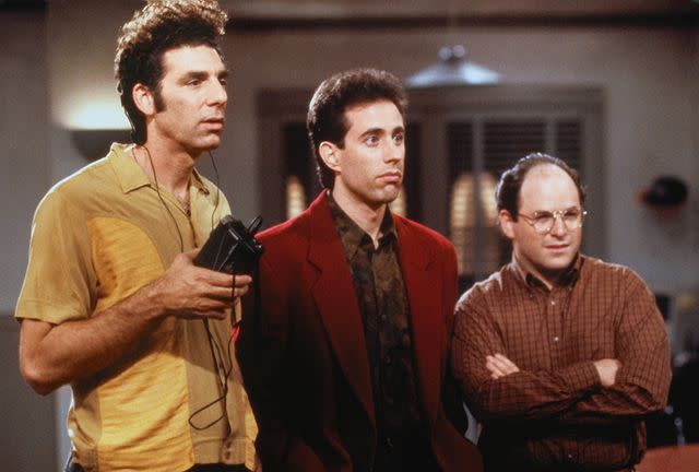 <p>Spike Nannarello/NBCU Photo Bank/NBCUniversal via Getty Images via Getty</p> Michael Richards as Cosmo Kramer, Jerry Seinfeld as Jerry Seinfeld, Jason Alexander as George Costanza in 'Seinfeld'