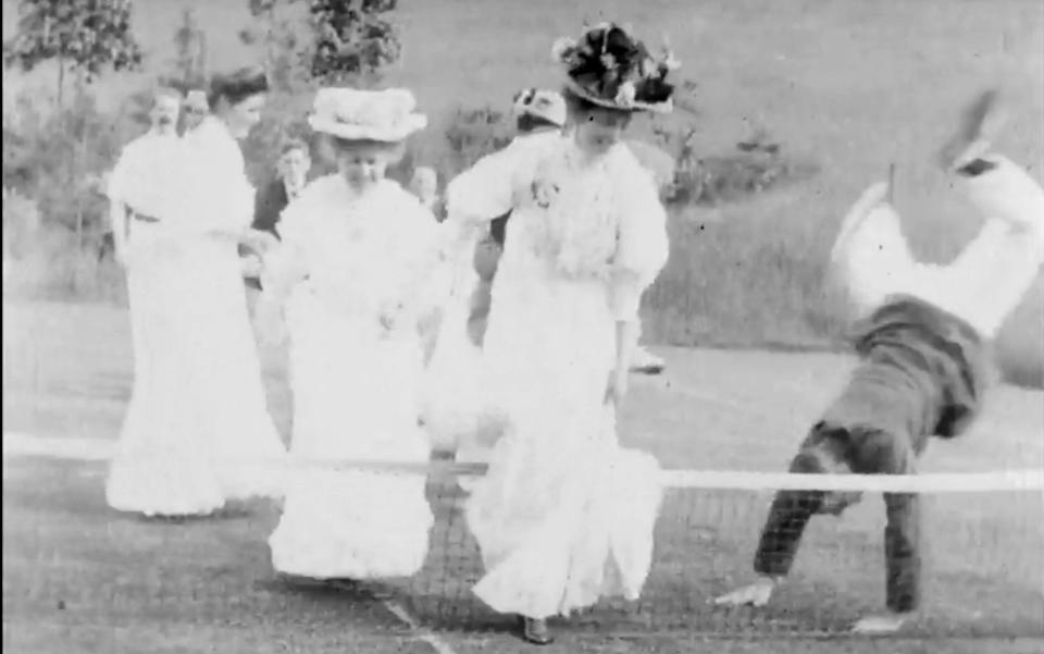 The earliest film in the collection, entitled “Jumping Over the Tennis Nets” - Credit: BFI Archive