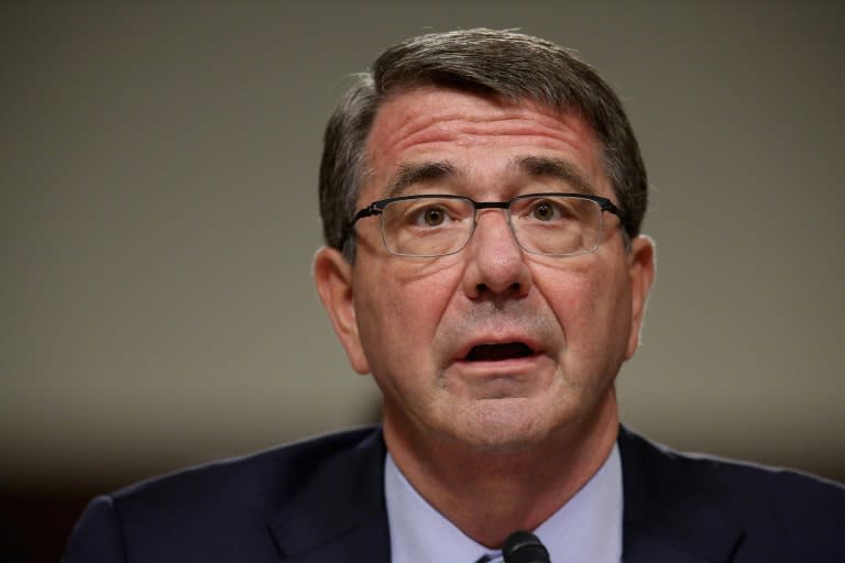 Defense Secretary Ashton Carter testifies before the Senate Armed Services Committee about the Iranian nuclear deal on July 29, 2015 in Washington, DC