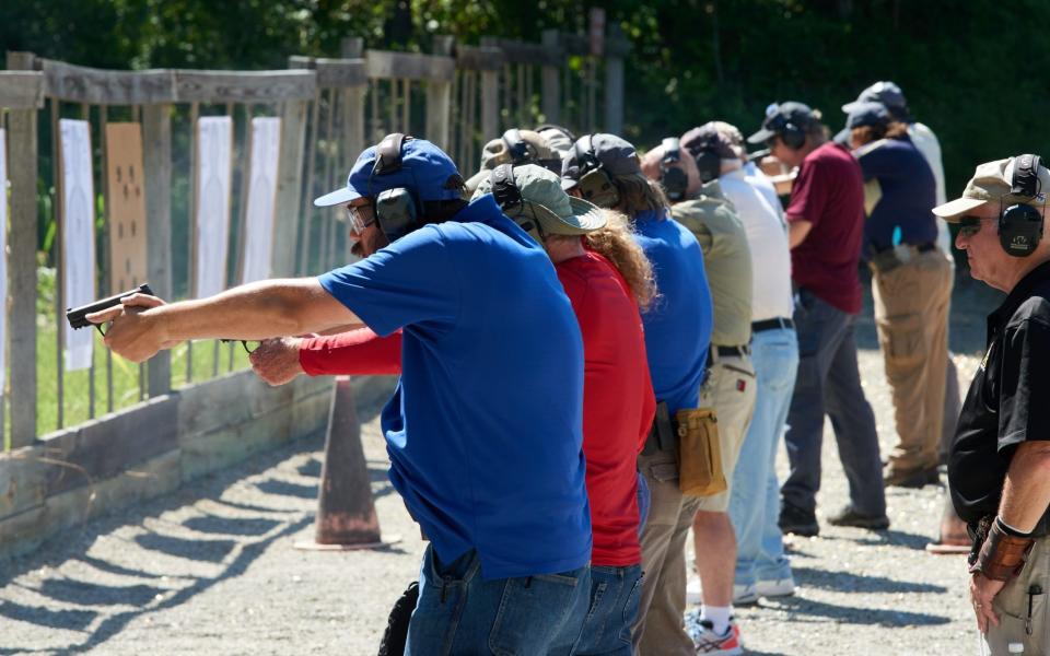 participants attending the FASTER Level 2 training course complete shooting exercises at the Tactical Defense Institute in West Union, Ohio. - Stephen Takacs