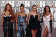 Members of British band Little Mix arrive for the Brit Awards at the O2 Arena in London, Britain, February 22, 2017. REUTERS/Neil Hall