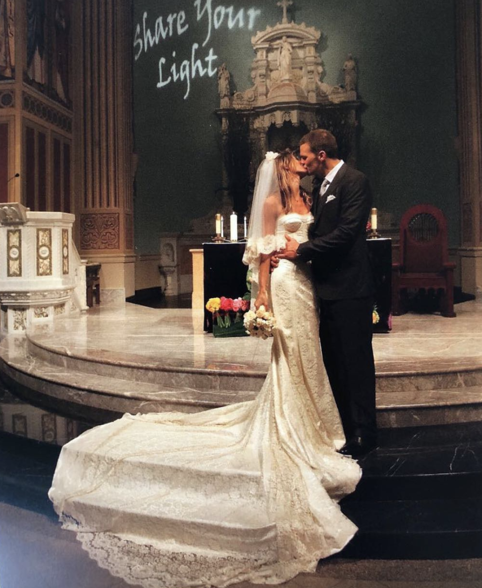 <p>“What a ride this past nine years have been,” the supermodel dedicated this throwback of her wedding, to New England Patriots quarterback Tom Brady. “I love learning and growing with you. Happy anniversary love of my lifey!”<br>(Photo: <a rel="nofollow noopener" href="https://www.instagram.com/p/BfqYAyPl__E/?taken-by=gisele" target="_blank" data-ylk="slk:Gisele via Instagram;elm:context_link;itc:0;sec:content-canvas" class="link ">Gisele via Instagram</a>) </p>