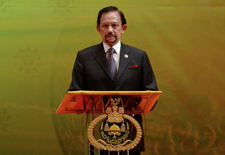 File picture taken on October 10, 2013 of Brunei's Sultan Hassanal Bolkiah