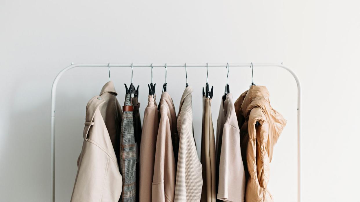  Clothes hanging on a clothes rail  