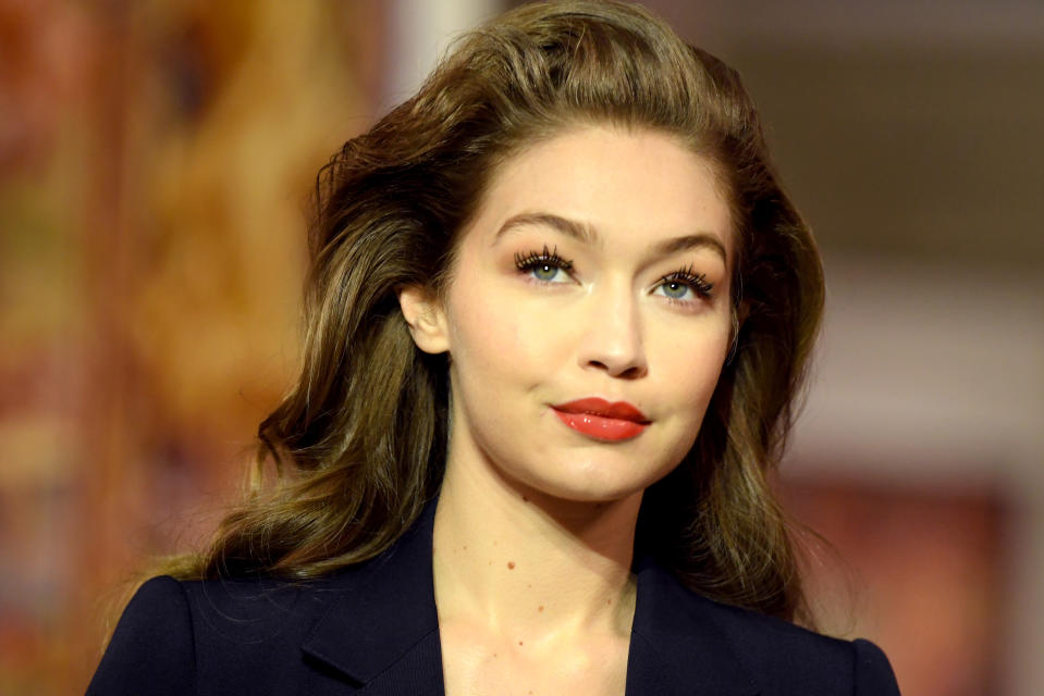 PARIS, FRANCE - FEBRUARY 26: (EDITORIAL USE ONLY) Gigi Hadid walks the runway during the Lanvin show as part of the Paris Fashion Week Womenswear Fall/Winter 2020/2021 on February 26, 2020 in Paris, France. (Photo by Pascal Le Segretain/Getty Images)