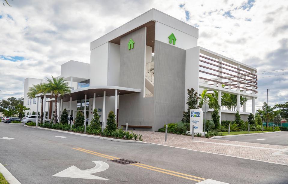 The Lord's Place new 25,000-square-foot client service center at Fortin Family Campus celebrated with a ribbon cutting on October 19, 2023 in West Palm Beach, Florida. The center opened and began serving clients in early June.