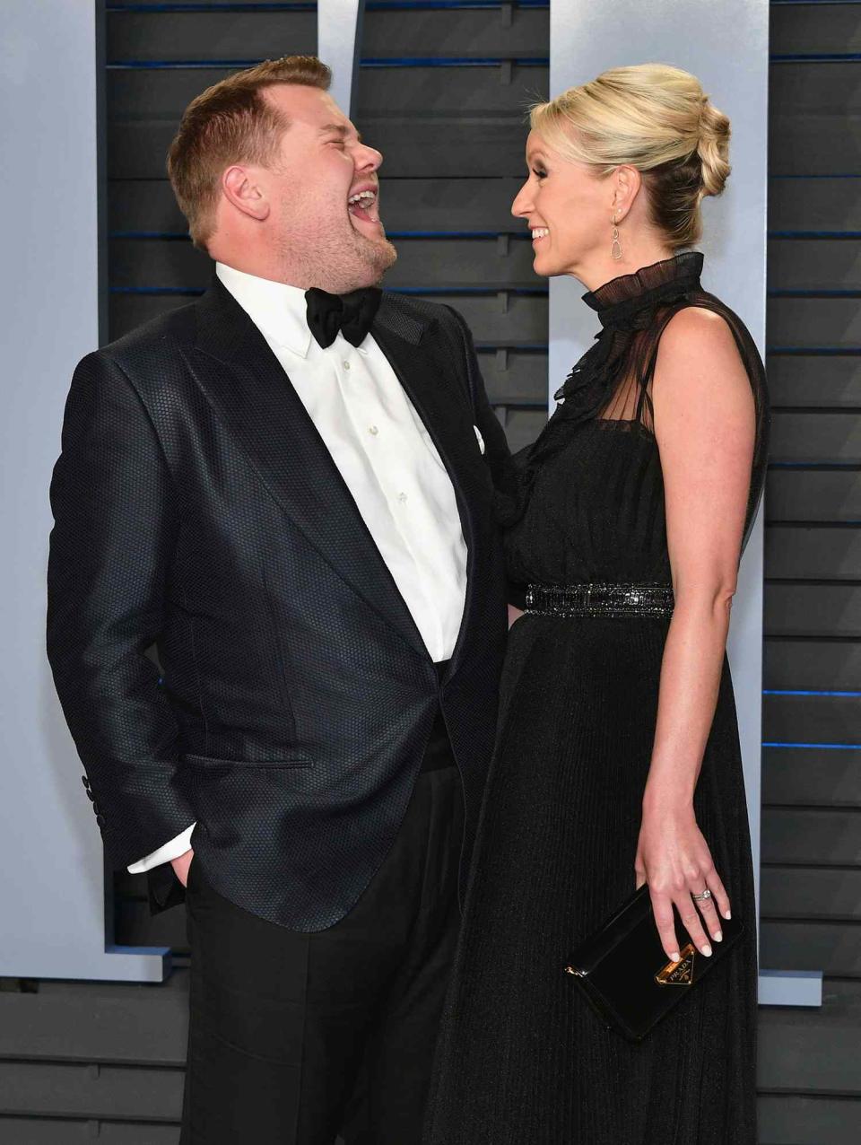 James Corden (L) and Julia Carey attend the 2018 Vanity Fair Oscar Party hosted by Radhika Jones at Wallis Annenberg Center for the Performing Arts on March 4, 2018 in Beverly Hills, California