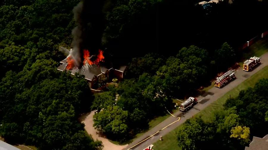 House fire near 2nd Street and Air Depot in Edmond. Photo courtesy KFOR.