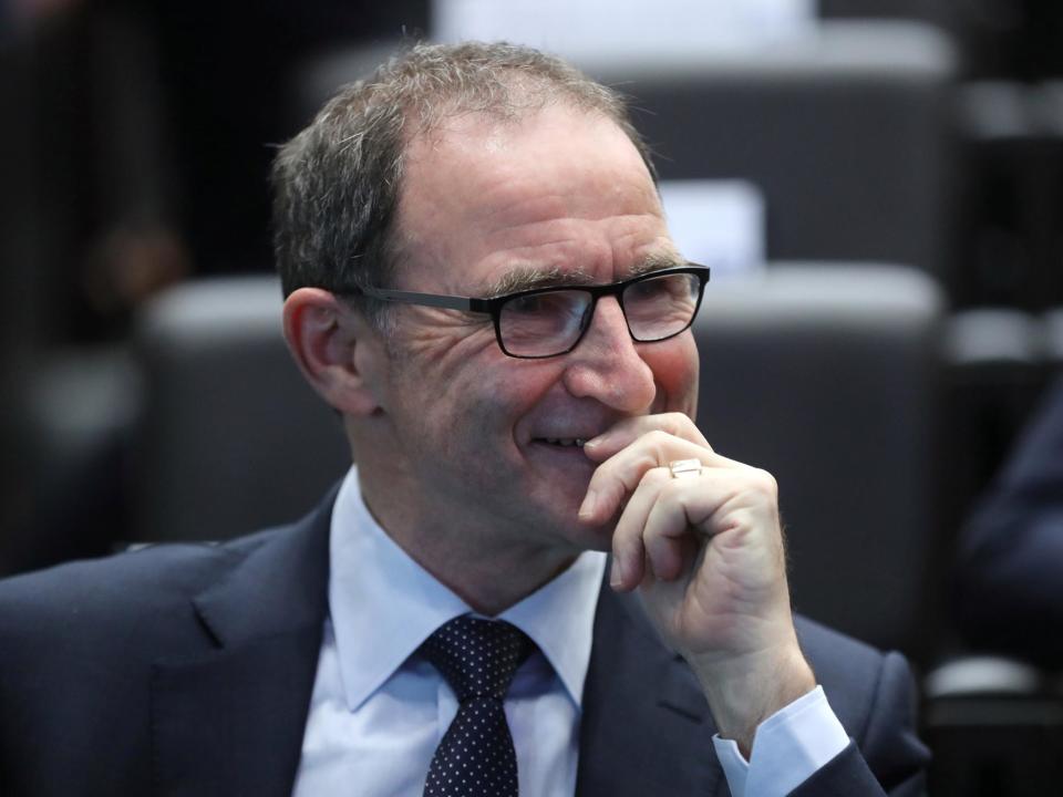 Republic of Ireland manager Martin O'Neill smiles after being drawn against Denmark in the 2018 World Cup play-offs: Reuters