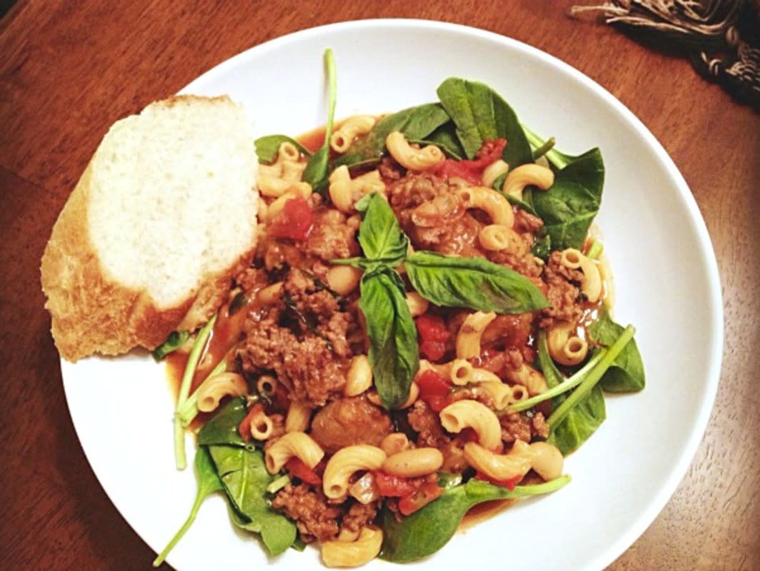 <p>Basilmomma</p><p>Yes, you can entertain with an elbow macaroni dish too.</p><p><strong>Get the recipe:</strong> <a href="https://basilmomma.com/2012/11/sausage-and-white-bean-ragout-and-a-handy-app-vzwsg.html/" rel="nofollow noopener" target="_blank" data-ylk="slk:Sausage and White Bean Ragout;elm:context_link;itc:0;sec:content-canvas" class="link rapid-noclick-resp"><strong>Sausage and White Bean Ragout</strong></a></p>