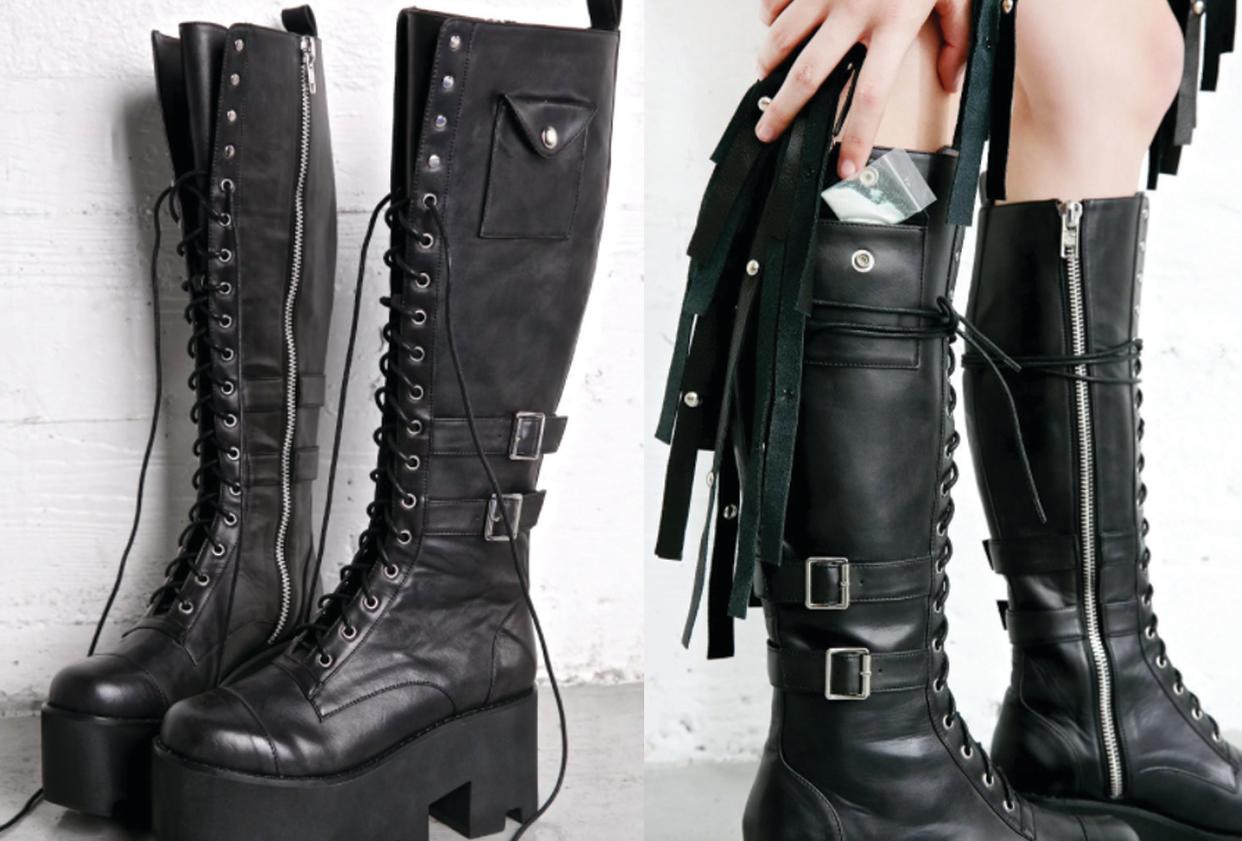 Dolls Kill is selling boots that allow you to hide your “stash.” (Photo: Dolls Kill)