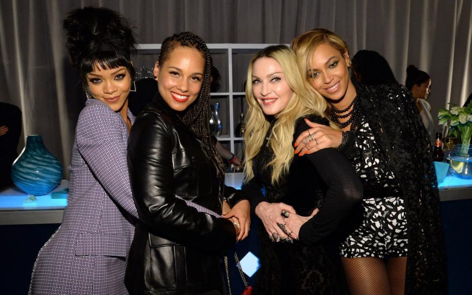 Rihanna, Alicia Keys, Madonna and Beyonce in 2015 - Getty