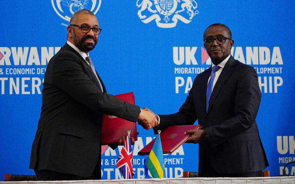 James Cleverly, the Home Secretary, visited Rwanda in December to sign a new treaty with Vincent Biruta, the country's minister of foreign affairs