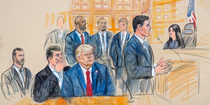 Trump courtroom sketch