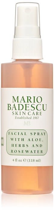 <strong><a href="https://www.amazon.com/Mario-Badescu-Facial-Spray-Rosewater/dp/B002LC9OES?th=1" target="_blank">Mario Badescu facial spray with aloe, herbs and rosewater</a>, $7</strong>