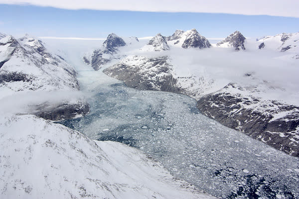 This image of a so-called ice melange was taken during an April 25 IceBridge flight.