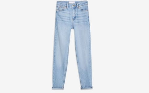 Topshop Bleach Pleated Mom Jeans - Credit: Topshop