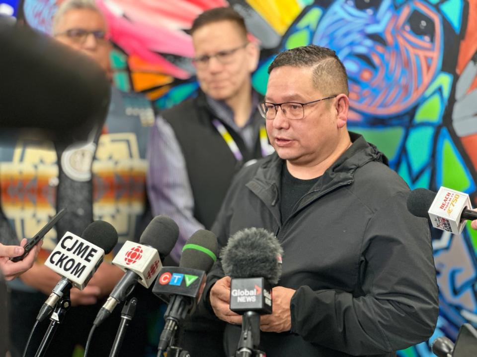 James Smith Cree Nation Chief Wally Burns following the coroner's inquest into the mass stabbing that happened in the community. He is expected to comment on recommendations provided by the inquest's jury and Saskatchewan's Chief Coroner.