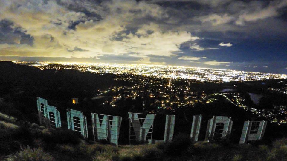 The view of Los Angeles from above the Hollywood sign.   / Credit: CBS News