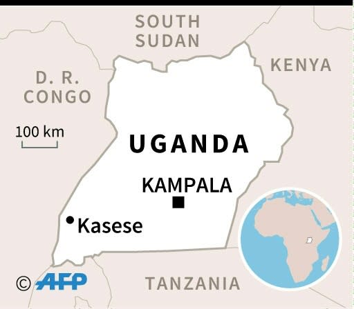 Map of Uganda locating Kasese where a five-year-old boy has died from Ebola