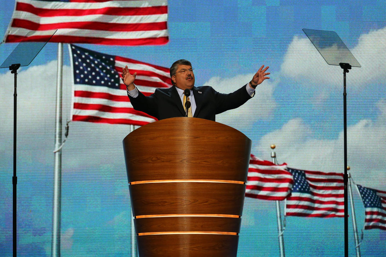 Image: Richard Trumka at the Democratic National Convention in Charlotte, N.C. on Sept. 5, 2012. (Joe Raedle / Getty Images)