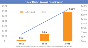 3 Year Market Cap and Price Growth