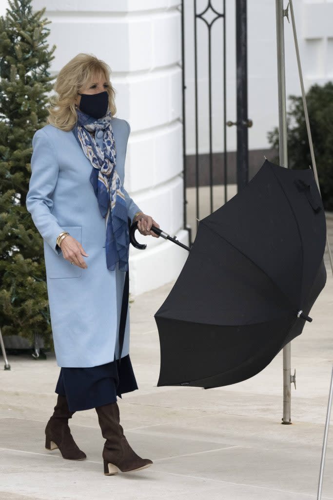 Jill Biden leaves the White House on Dec. 27, 2021 with President Joe Biden. - Credit: Chris Kleponis - CNP / MEGA