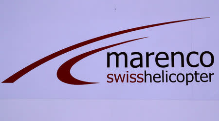 Logo of Swiss helicopter manufacturer Marenco is seen in the company's plant in Mollis, Switzerland October 13, 2017. REUTERS/Arnd Wiegmann