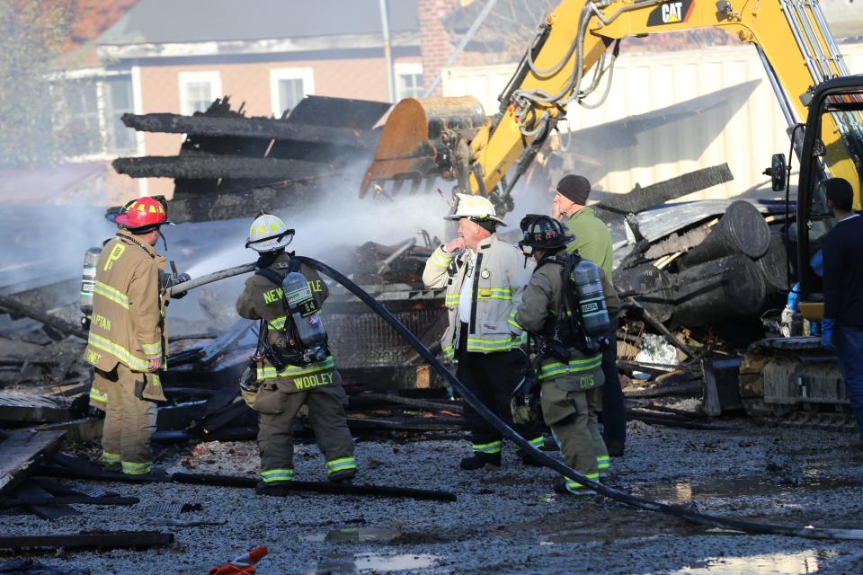 A fire destroyed a shed and at least one boat inside at 185 Wentworth Road in Portsmouth Monday, Nov. 8, 2021, according to the city Fire Department.